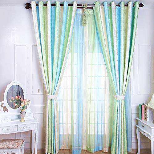 Everrikle 1pc Gradient Color Window Curtain Rod Through Living