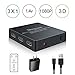 HDMI Switch, HDMI Switch with Remote, 3 Port HDMI Switch with AC Power Adapter, Splitter HDMI Supports 4k, 1080p, 3D
