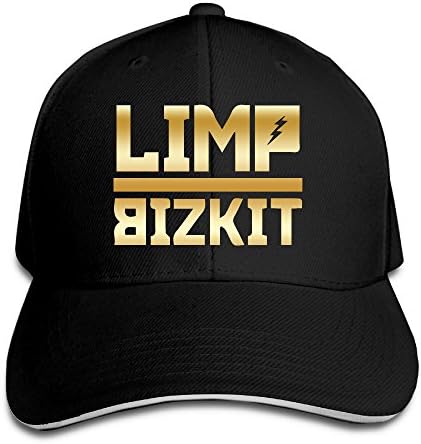 Limp Bizkit Band Gold Logo Men Baseball Cap Sandwich Peak Black