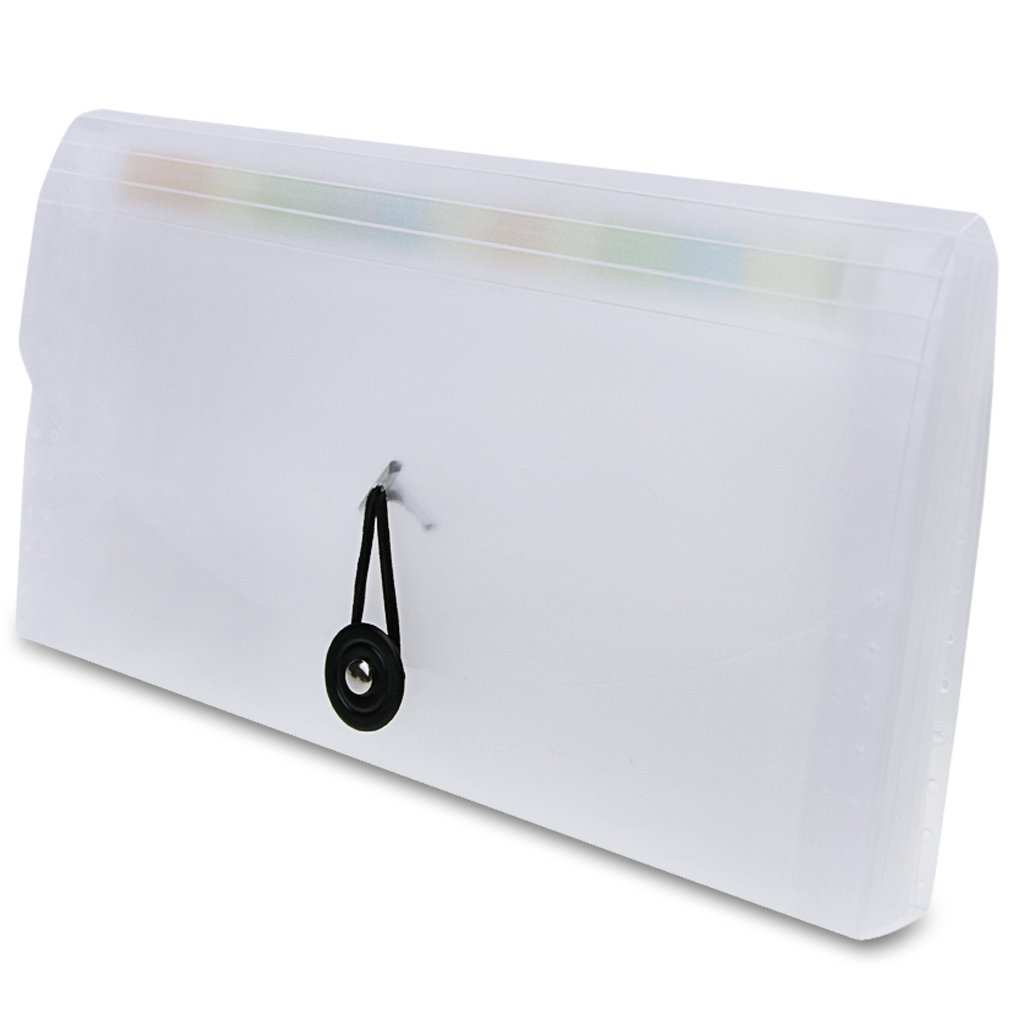 Mini Expandable File Wallet - 13 Pockets Letter Sized Receipt Folder Portable Accordion Document Carrying Case Briefcase Paper Organiser Wallet Handbag with Tab