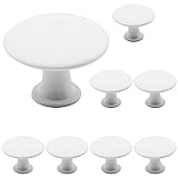SWZHAI 8 Pcs White Cabinet Knobs, Round Dresser