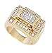 Men's Goldtone 3d Rectangle Cz Ring Sizes 7-16 (IF-P6F0-CLBB)