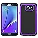 Note 5 Case, LK [Drop Protection] [Shock-Absorption] Hybrid Dual Layer Armor Defender Protective Case Cover for Samsung Galaxy Note 5 (Purple)