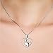 YFN Cat Pendant Necklace Sterling Silver Heart Women's Animal Jewelry Gift Two-tone Love Heart Cat Necklace,18