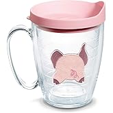 Tervis Front & Back Pig Made in USA Double Walled Insulated Tumbler Travel Cup Keeps Drinks Cold & Hot, 16oz Mug with Handle, Classic