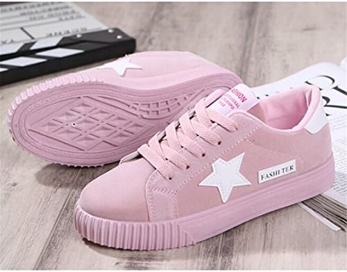 ULAKY Women's Pink Womens Diamante Star Flat Laces Shoe