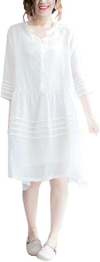 amazon white linen dress