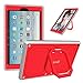 Fintie Case for Amazon Fire HD 10 (7th and 9th Generations, 2017 and 2019 Releases) - [Tuatara Magic Ring] 360 Rotating Multi-Functional Grip Carry Cover w/Built-in Screen Protector, Red