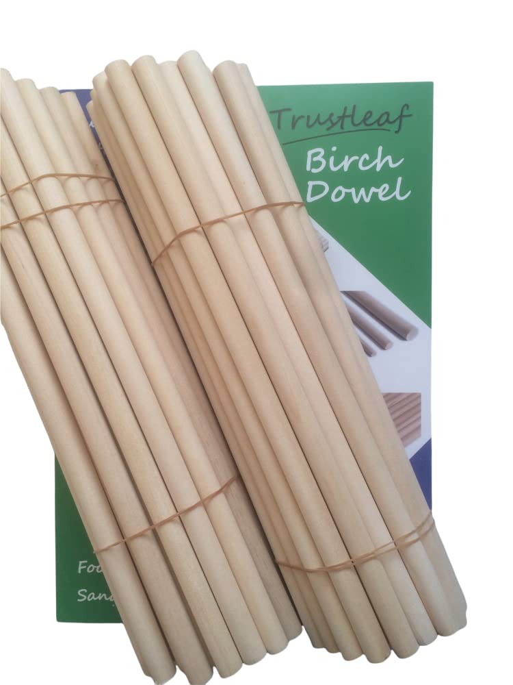 Trustleaf 12mm x 30cm Birch Hardwood Wooden Dowels (50 Dowels) — image 1