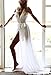 Long Beach Dress for Women Swimwear Cover Ups Deep V-neck High Slit Chiffon US2-12