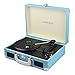 Vintage Portable Turntable - 3 Speed Record Player Suitcase - Built in Stereo Speaker and Battery - 1/8” Stereo Headphone Jack, Aux Input, RCA Output – Blue VinylPal by ProduTrend