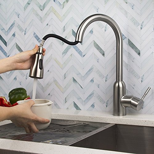 BOHARERS Kitchen Faucet with Spray/Stream Brushed Nickel Stainless