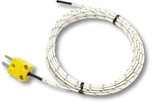TCELEC TCE-K01G-3000 K-Type Bared Head Glass Braid Temperature Probe for K-Type Meter Input Sensor Temperature Available from 77℉ to 482℉