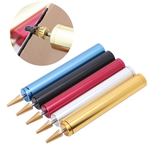 Hacloser DIY Leather Craft Edge Dye Oil Pen Applicator Brass Head Hand Treatment Tools (Black)