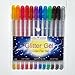 12-Color Glitter Gel Pen Set - Premium Quality for Adult Coloring Books, Kids Coloring, Doodles, Writing, Scrapbooks, Mixed Media Artists & More! Learn to Make 24 Additional Colors Bonus!