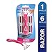 Noxzema Spa 4-Blade Razor Handle and 6 Refill Cartridges; 4-Blade Razor Offers Long-Lasting Smoothness; Pivoting Head Adjusts to Fit Delicate Curves; Features Premium Moisture Pad for Effortless Glide