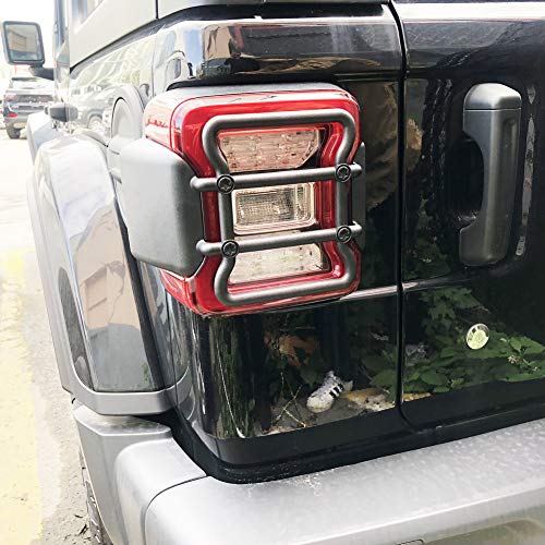JSTOTRIM Black Plastic Front Bumper Fog Headlight taillight Cover Trims for 2018 2019 Jeep Wrangler Accessories JL (Taillight Protector) - Thumbnail 3