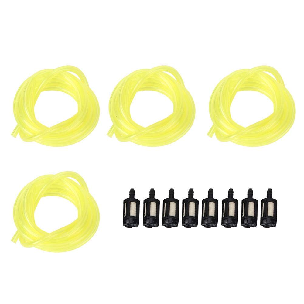 4pcs 5 Feet Fuel Line Hose Tube with 8pcs Fuel Filters Chainsaw Replacement Parts Fuel Hose Line Filter