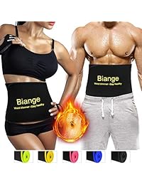 Biange Cinturón para mujer y hombre, cintura adelgazante para entrenamiento de cintura, apoyo lumbar de espalda baja, para pérdida de peso, ajustable, para quemador de grasa del vientre, 4 tamaños de hasta 47.0 in