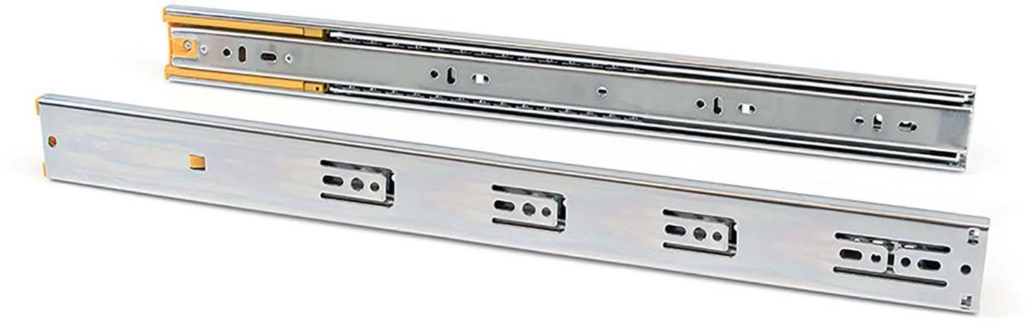 Emuca - Ball bearing drawer slides 45x400mm (1,77x,15,7 inch), Set of 5 pairs of full extension drawer runners with soft closing