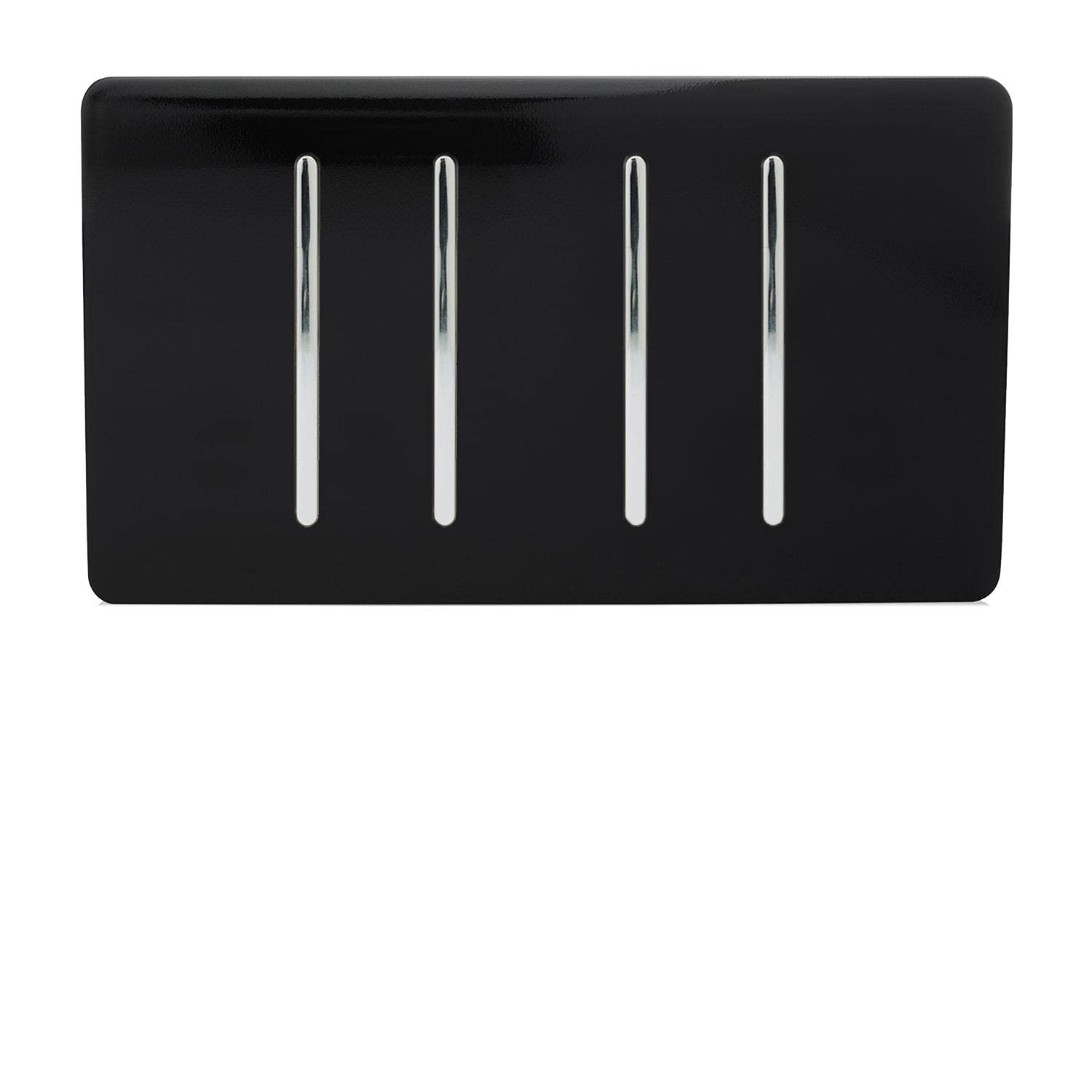 Trendi 4 Gang (2 Way & 3xIntermediate) Glossy 10 Amp Rocker Light Switch Piano Black