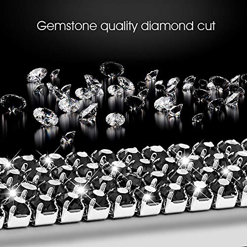 Delixike Bling Rhinestone Thin Border Black License Plate Frame for Women Men, Luxury Handmade Waterproof Stainless Steel Licence Plate Frames for Front Back License - Thumbnail 2