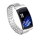 For Samsung Galaxy Gear Fit2 SM-R360, Oksale Luxury Stainless Steel Ball Bracelet Smart Watch Band Strap (Silver)
