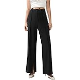 GORGLITTER Women's Lace High Waisted Business Casual Work Trousers Dress Pants Dressy Office Straight Leg Slacks Pants