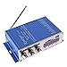 Kentiger FM Audio + MP3 Speaker Car Bluetooth Amplifier HiFi Mini 2 Channel Digital Power Player with LED Light for iPod / Motorcycle