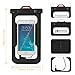 FRiEQ Universal Waterproof Case Bag with External Earphone for Apple iPhone 6, 6 Plus, 5S, 5C, 5; Galaxy S6, S4, S3; HTC One X, Galaxy Note 3, Note 2; LG G2 - IPX8 Certified to 100 Feet