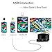 CLY USB Endoscope Waterproof Borescope Type-C Snake Inspection Camera 2.0 MP with 8 Adjustable LED Lights for Android Phone Tablet Device PC Laptop (Black)