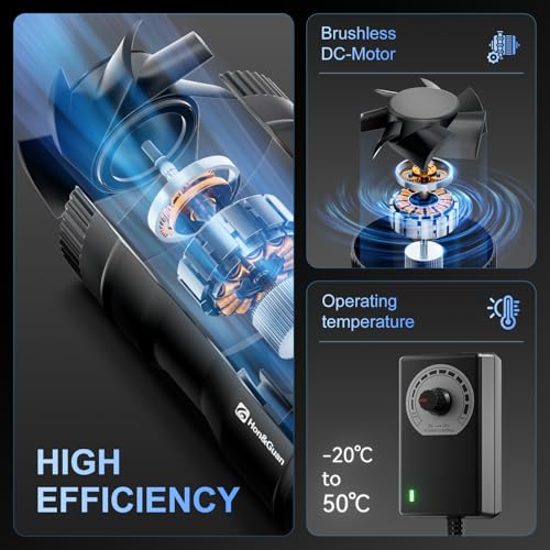 Hon&Guan 100 mm Inline Pipe Fan, 221 m³/h Adjustable Pipe Fan, Exhaust Fan with EU Plug, Fan for Conservatory, Greenhouse, Grow Tents, Garage, Kitchen, Black