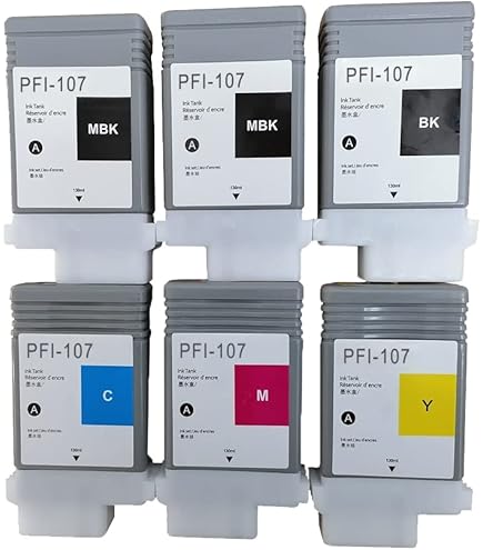 Amazon.com: Canon PFI-107 Set Genuine Pfi-107 6 Pack Set of 5