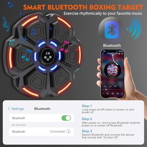 snawowo Music Boxing Machine Adulte - 9 Modes de 9 Vitesse Boxe Mural Musique avec Gants de Boxe - Comptage Intelligent et Bluetooth Musicboxing pour Entraînement à la Maison