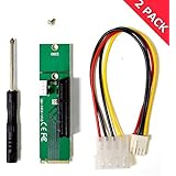 Kalolary M.2 Key M NGFF to PCI-E 4X Adapter Card, 4 PIN Power Cable，PCI riser slot adapter 4Pin Power Cable (2 Pack)