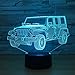 Toy Jeep Night Lights Car Gifts for Kids Birthday 3d Illusion SUV Desk Lamp Optical Desk Table Touch Home Decoration Children Bedroom Decor 7 color Change for Boys Car Lover Fans