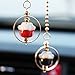 UZHOPM Lucky Cat Car Pendant Chinese Ceramic Car Hanging Ornament Car Interior Decor (Black&Red)