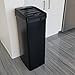 iTouchless 14 Gallon Sliding Lid Automatic Sensor Trash Can with Odor Filter System, 52 Liter Black Steel Touchless Kitchen Garbage Bin, Matte Black