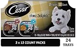 Cesar Home Delights Soft Wet Dog Food Slow Cooked Chicken & Vegetables Dinner & Beef Stew Variety Pack, (24) 3.5 oz. Easy Peel Trays