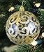 Sleetly Christmas Ball Ornaments, Gold Swirl, 3.15 inches, Set of 12