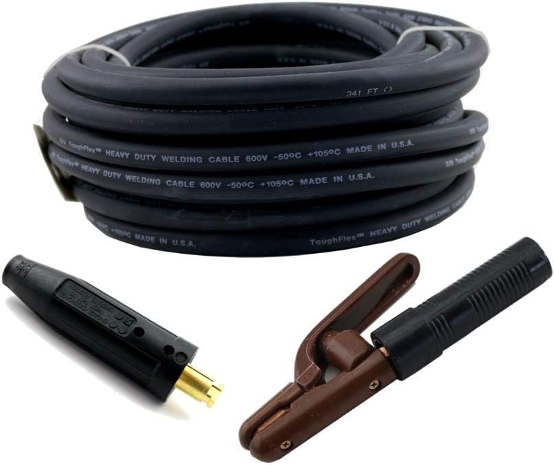 WeldingCity 10ft 1/0AWG Welding Cable (Made in USA) Whip Lead with