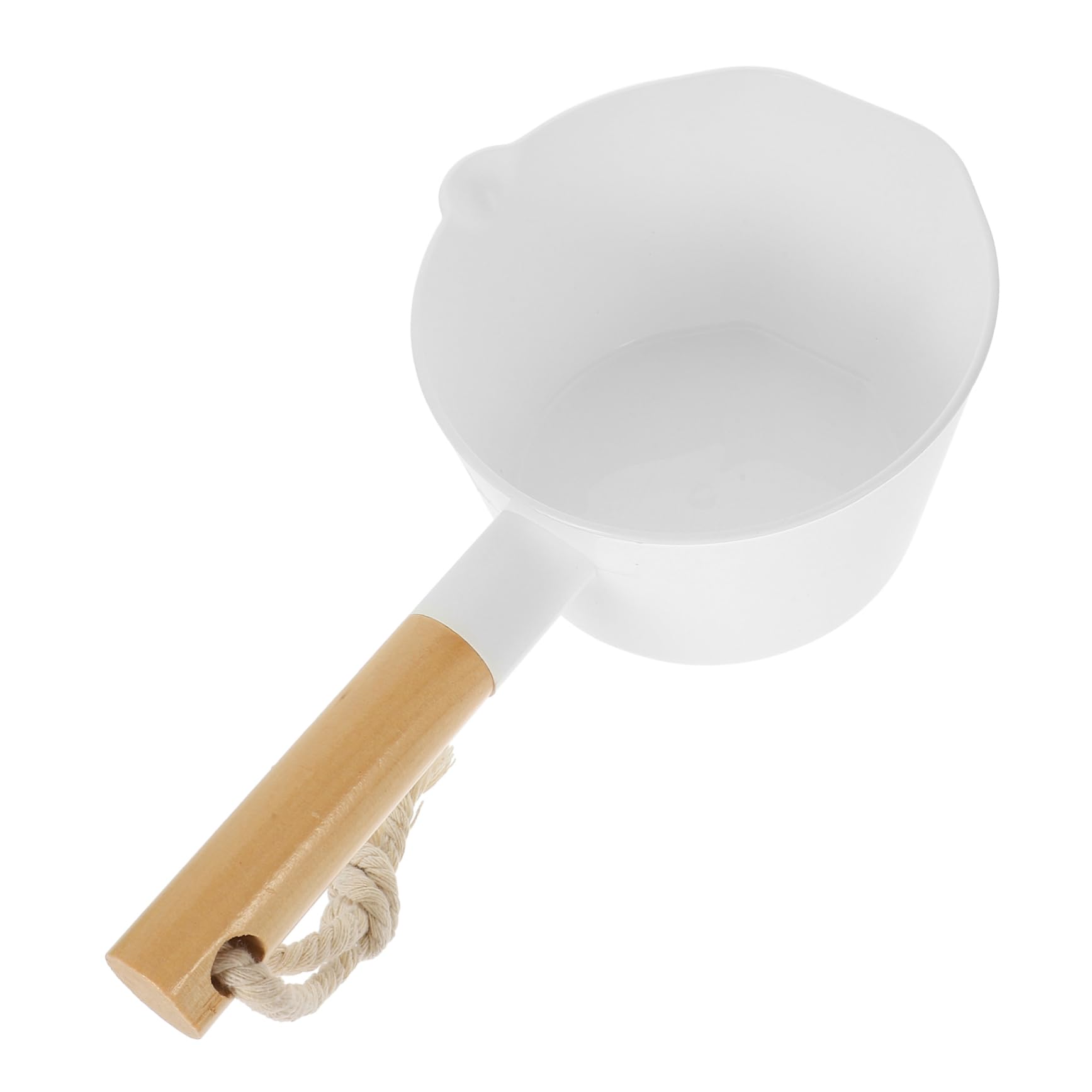 HOMSFOU Wooden Water Scoop Long Handle Large Capacity Water Ladle for Bath Kitchen Home Accessories Eco-Friendly Dipper