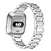 bayite Bling Bands Compatible with Fitbit Versa/Versa 2/Versa Lite for Women, Dressy Metal Bracelet Rhinestone Jewlery Wristband, Silver