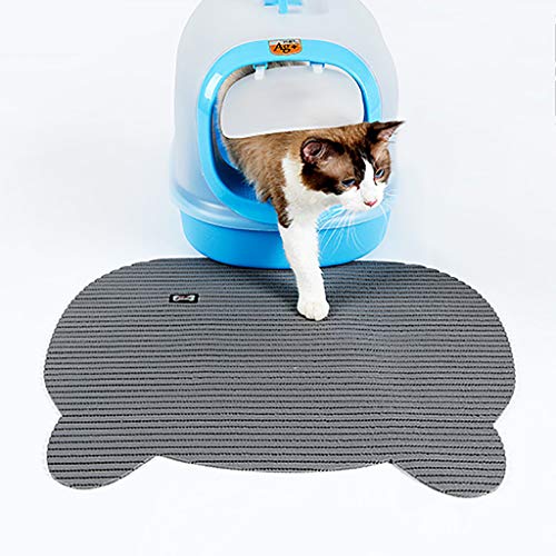 vmree Cat Litter Mat, Kitten Waterproof Non-Slip PVC Foam Soft Pad Feeding Placemat Keep Floor Clean (Gray)