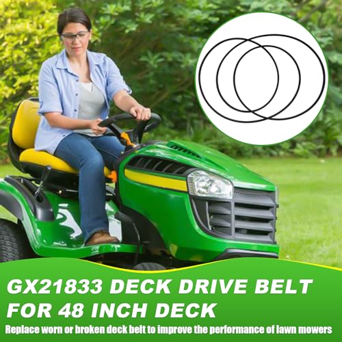 Upgraded GX21833 Deck Drive Belt Replacement Compatible with John Deere L120 L130 145 D140 LA145 LA130 D150 D160 LA165 LA155 X165 48-Inch Deck GX20571 Fit Stens 265-238