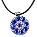 PINMEI Beautiful Crystal Golf Ball Marker with Bling Black Necklace for Women Golf Gift