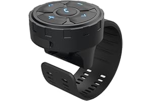 POLARLANDER Car Motorcycle Bicycle Wireless Bluetooth 5.3 Remote Controller Phone Car Kit Steering Wheel Remote Controller Receiver Rechargeable 500mA Battery for Cell Phone Waterproof 67