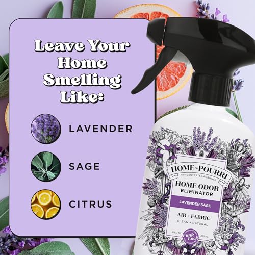 Home-Pourri Air + Fabric Multi-Purpose Odor Eliminator, Lavender Sage, 11 Fl Oz