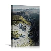 Canvas Wall Art Mountain Waterfalls Landscape Multicolor Photography Relax/Calm Traditional Waterfall - 12x18 inches