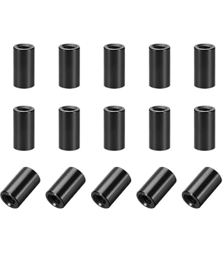 Lot de 25 entretoises rondes, aluminium, finition unie, 6 vis, diamètre